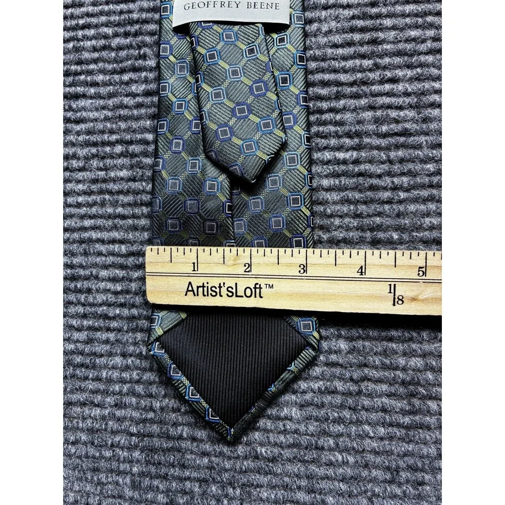 Geoffrey Beene 100% Silk Tie Mens One Size Multicolor Geometric Necktie Set Of 4
